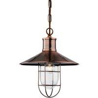 Netlighting Crescent 1 Light Wire Ceiling Pendant Antique Copper E27 in Brown