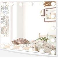 Costway Vanity Mirror with Lights Hollywood Lighted Mirror w/ 3 Color Lighting Modes in White