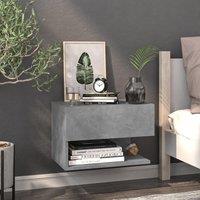 Berkfield Home Wall-mounted Bedside Cabinet Concrete Grey