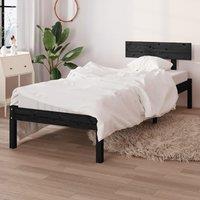 Berkfield Home Bed Frame Black Solid Wood 75x190 cm Small Single