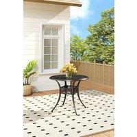 Living and Home Round Cast Aluminum Garden Bistro Dining Table in Black