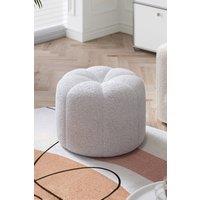 Round Shape Teddy Fabric Footstool