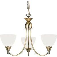Loops Hanging Ceiling Pendant Light ANTIQUE BRASS 3x Shade Lamp Bulb Holder Fitting in Metallics