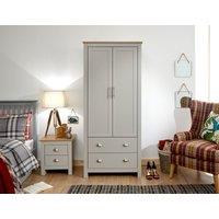 GFW Lancaster 2 Door 2 Drawer Wardrobe in Grey