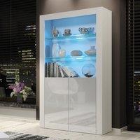 Creative Furniture Spectrum Display Cabinet 170cm with Glass Shelves & LED Lights in Grey