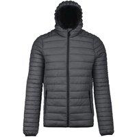 Kariban Men's Lightweight Hooded Down Jacket in Grey | Size: Medium
