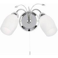 Netlighting Meadow 2 Light Indoor Wall Light Chrome with White Glass E14 in Grey
