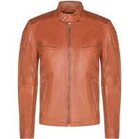 Infinity Leather Men's Leather Quilted Biker Jacket - Berlin in Tan | Size: Small