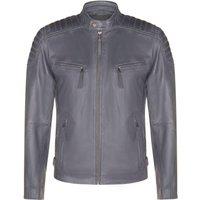 Infinity Leather Men's Leather Quilted Biker Jacket - Berlin in Blue | Size: 4XL