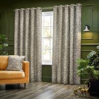 Wylder Tropics Bengal Chenille Eyelet Curtains in Beige | Size: 117 cm width x 137 cm drop