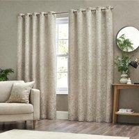 Wylder Nature Bali Botanical Jacquard Eyelet Curtains in Natural | Size: 168 cm width x 137 cm drop