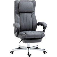 HOMCOM High Back Computer Desk Chair with Adjustable Headrest Footrest in Dark Grey