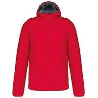 Kariban Men's Lightweight Hooded Down Jacket in Red | Size: XL
