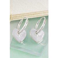 Otis Jaxon London Women's Silver Heart Hoop Earrings