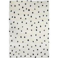 THE RUGS Snug Collection Spotty Shaggy Rugs | R467A in White | Size: 160 cm x 230 cm