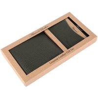 Ashwood Leather Men's 'Pilgrim' RFID Real Leather Gift Set in Olive