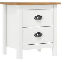 Bedside Cabinet Hill White 46x35x49.5 cm Solid Pine Wood