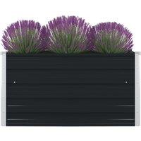 Raised Garden Bed 100x100x45 cm Galvanised Steel Anthracite