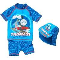 Thomas & Friends Boy's UPF40 Sunsafe 3 Piece Swim Rash Set in Navy | Size: 4-5 Years