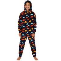 Animal Crazy Dinosaur Print Fleece Onesie in Navy | Size: 11-12 Years