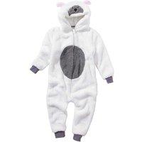 Animal Crazy Sheep Fleece Onesie in Cream | Size: 10-11 Years