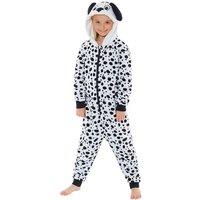 Animal Crazy Dalmatian Fleece Onesie in White | Size: 3-4 Years