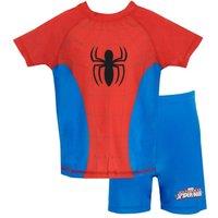 Marvel Boy's Spiderman Two Piece Swim Set in Red | Size: 18-24 m