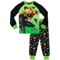 Miraculous Boy's Cat Noir Cosy Snuggle Fit Pyjamas in Green | Size: 11-12 Years