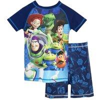 Disney Boy's Toy Story Woody & Buzz Lightyear Swimming Costume Set in Blue | Size: 4-5 Years
