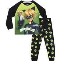 Miraculous Boy's Footprints Pyjamas in Black | Size: 6-7 Years