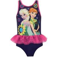 Disney Girl's Frozen Floral Tulle Swimsuit in Blue | Size: 3-4 Years