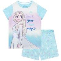 Disney Girl's Frozen Elsa Short Pyjamas in Blue | Size: 9-10 Years