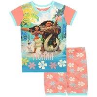 Disney Girl's Moana Short Pyjamas Snuggle Fit in Blue | Size: 10-11 Years
