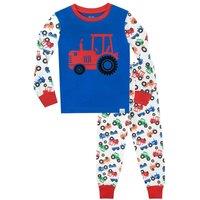 Harry Bear Boy's Tractor Pyjamas Snuggle Fit in Blue | Size: 6-7 Years