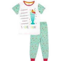 Harry Bear Girl's Sundea Funday Pyjamas in Green | Size: 11-12 Years