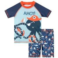 Harry Bear Boy's Ahoy Sea Life 2 Piece Swim Set in Blue | Size: 4-5 Years
