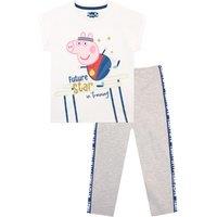 Peppa Pig Girl's Future Star In Training Team GB T-Shirt & Legging Set in White | Size: 3-4 Years