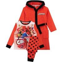 Miraculous Girl's Dressing Gown & Pyjamas Set in Red | Size: 4-5 Years