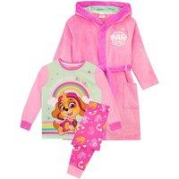 Paw Patrol Girl's Dressing Gown & Pyjamas Set in Pink | Size: 7-8 Years