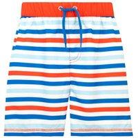 Harry Bear Boy's Stripe Swim Shorts With Back Pocket in Blue | Size: 8-9 Years