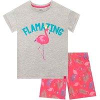 Harry Bear Girl's Flamazing Flamingo Short Pyjamas in Pink | Size: 8-9 Years