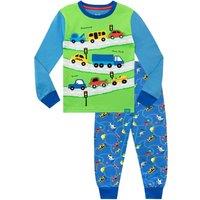 Harry Bear Boy's Car Lorry Transport Pyjamas in Blue | Size: 7-8 Years