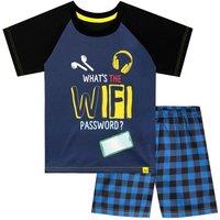 Harry Bear Boy's Whats The Wifi Password Pyjamas in Blue | Size: 6-7 Years