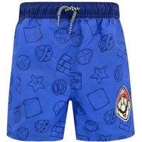 Super Mario Bros Boy's Swim Shorts in Blue | Size: 3-4 Years