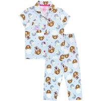 Paw Patrol Girl's Button Up Pyjamas in Light Blue | Size: 7-8 Years