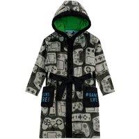 Harry Bear Boy's Long Sleeve Gaming Dressing Gown in Grey | Size: 5-6 Years