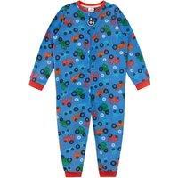 Harry Bear Boy's Long Sleeve Tractor Onesie in Blue | Size: 3-4 Years