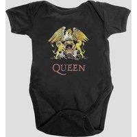Queen Classic Crest Baby Grow in Black | Size: 24 m
