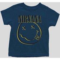 Nirvana Toddler Inverse Grunge Smile Tee in Navy | Size: 9-12 m