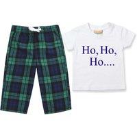60 SECOND MAKEOVER Ho Ho Ho Christmas Pyjamas Children Tartan Trouser Bottoms Pyjama Set in Green | Size: 3-4 Years